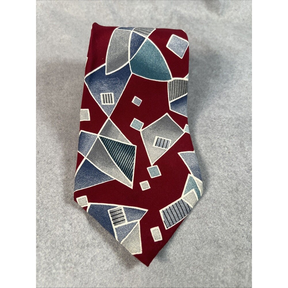 JT Beckett tie abstract Pattern Red Blue Green